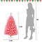 Pink Snow Flocked Christmas Tree 4.5 ft with Metal Stand and PVC Tips